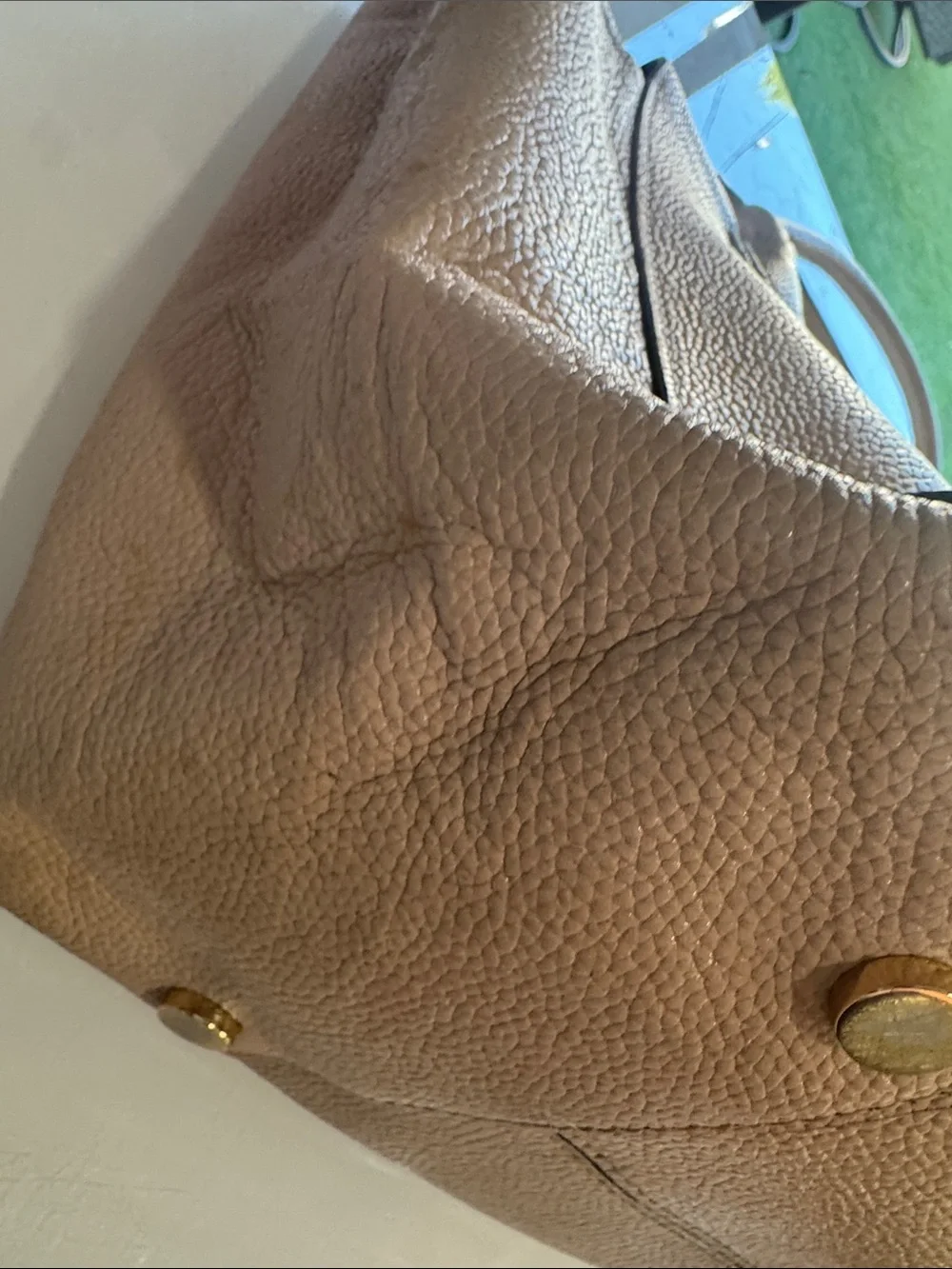 Michael Kors Metallic Nude Leather Tote with Gold Hardware